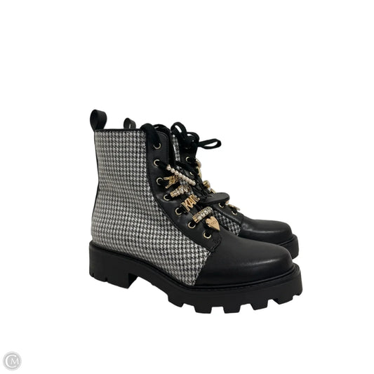 Boots Designer By Karl Lagerfeld In Black & White, Size: 7