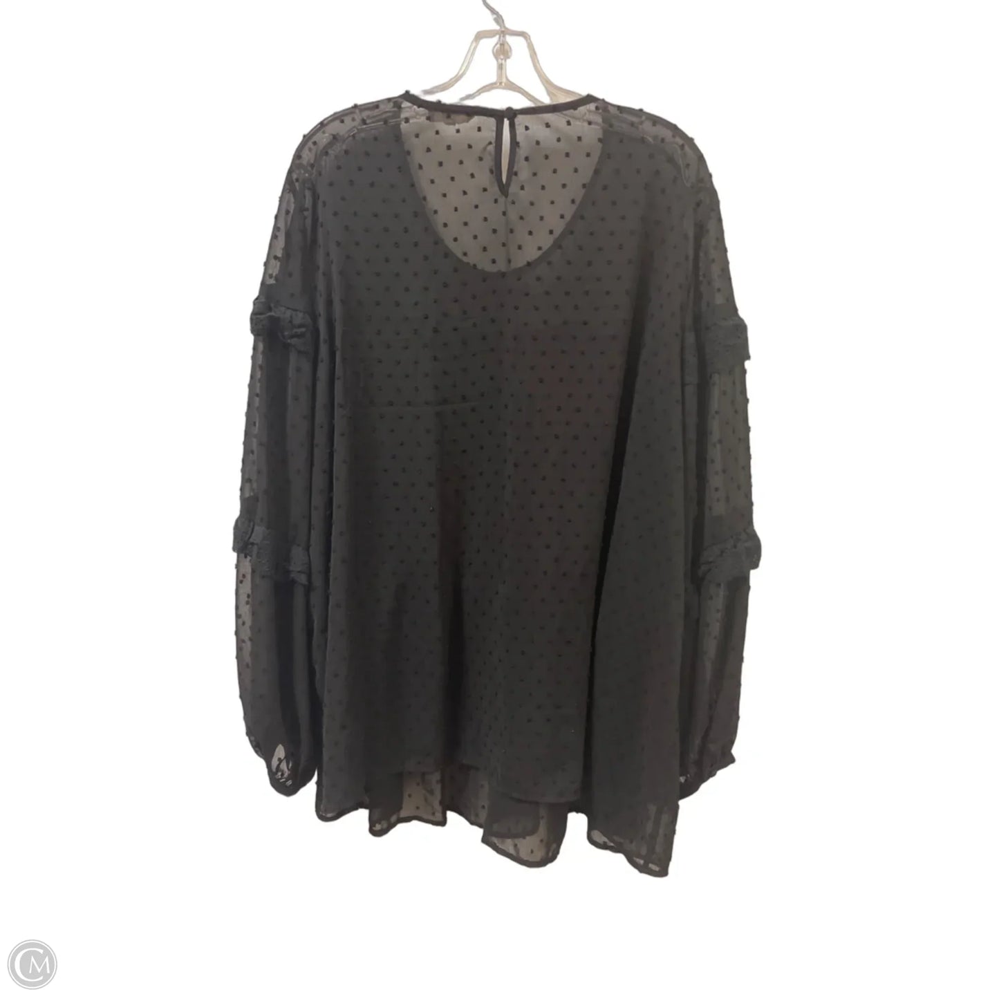 Top Long Sleeve By Oddi In Black, Size: 3x
