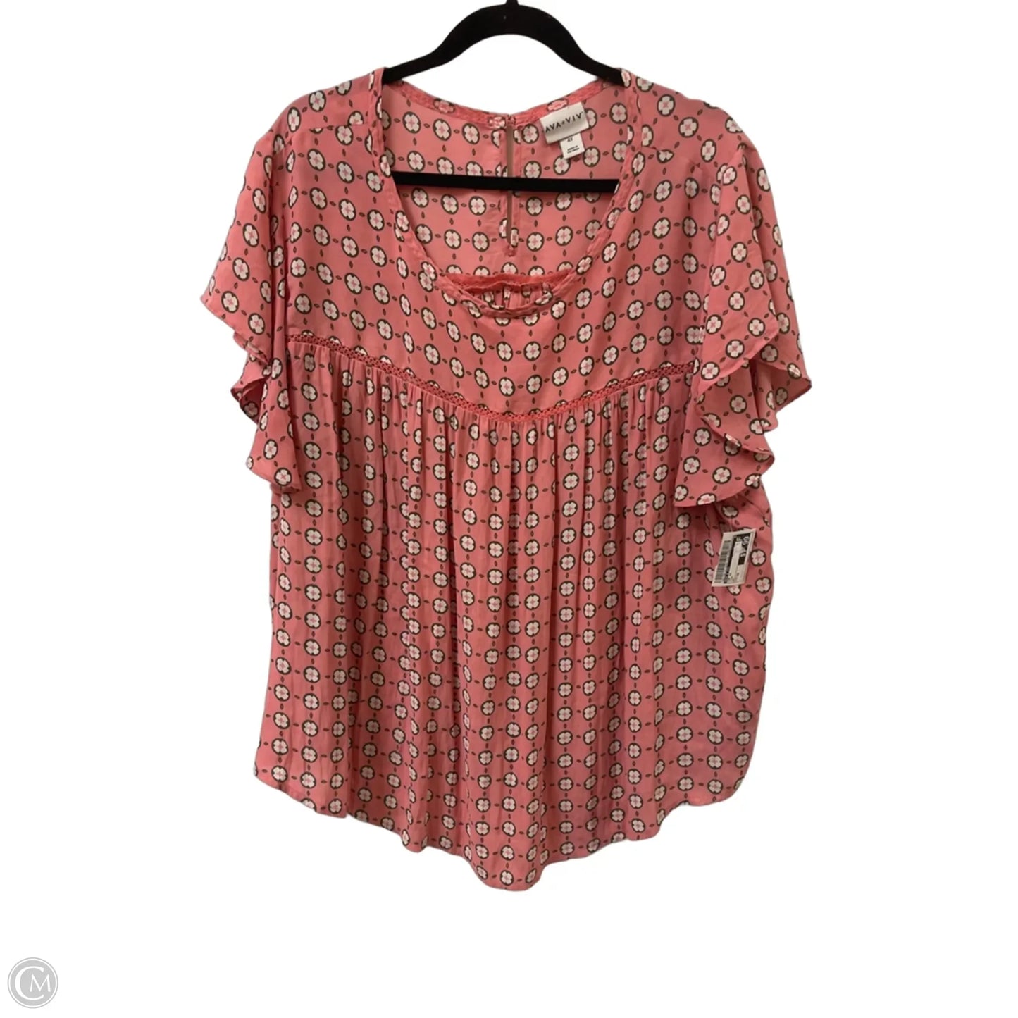 Top Short Sleeve By Ava & Viv In Pink, Size: 4x