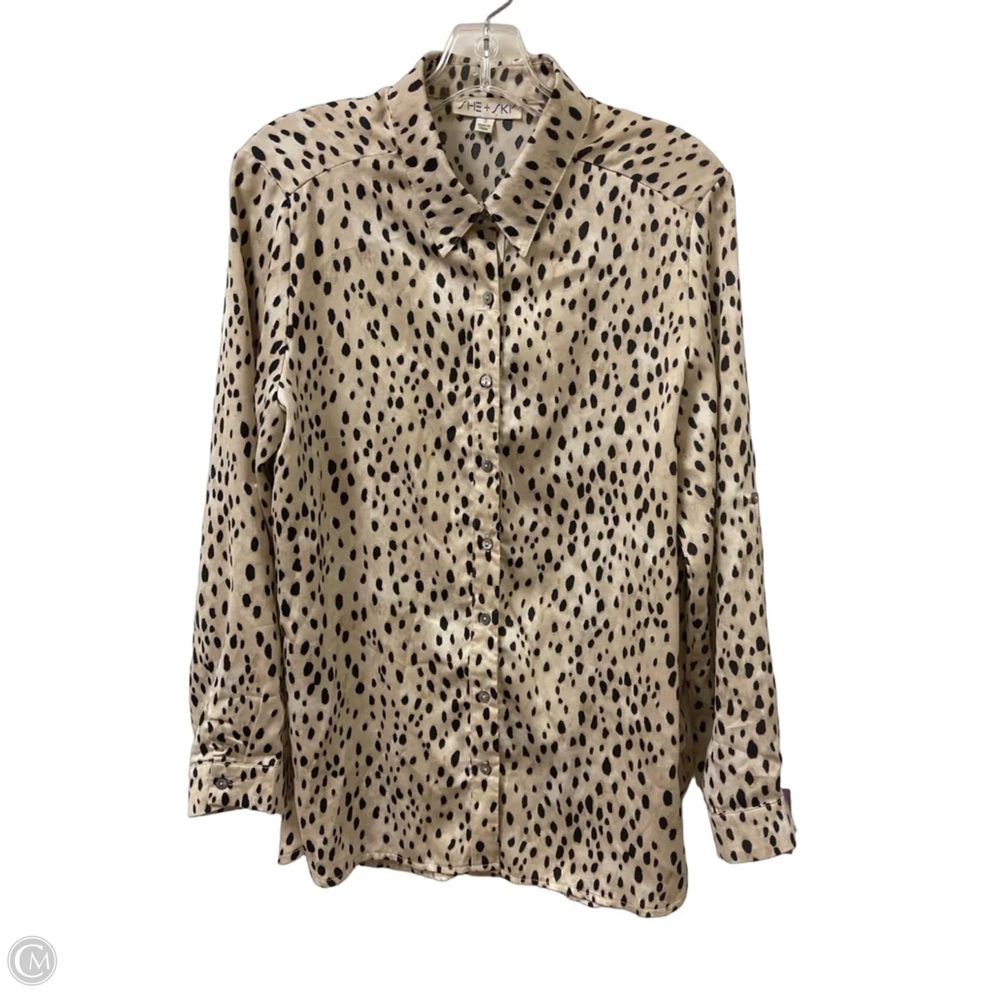 Blouse Long Sleeve By She + Sky In Animal Print, Size: S
