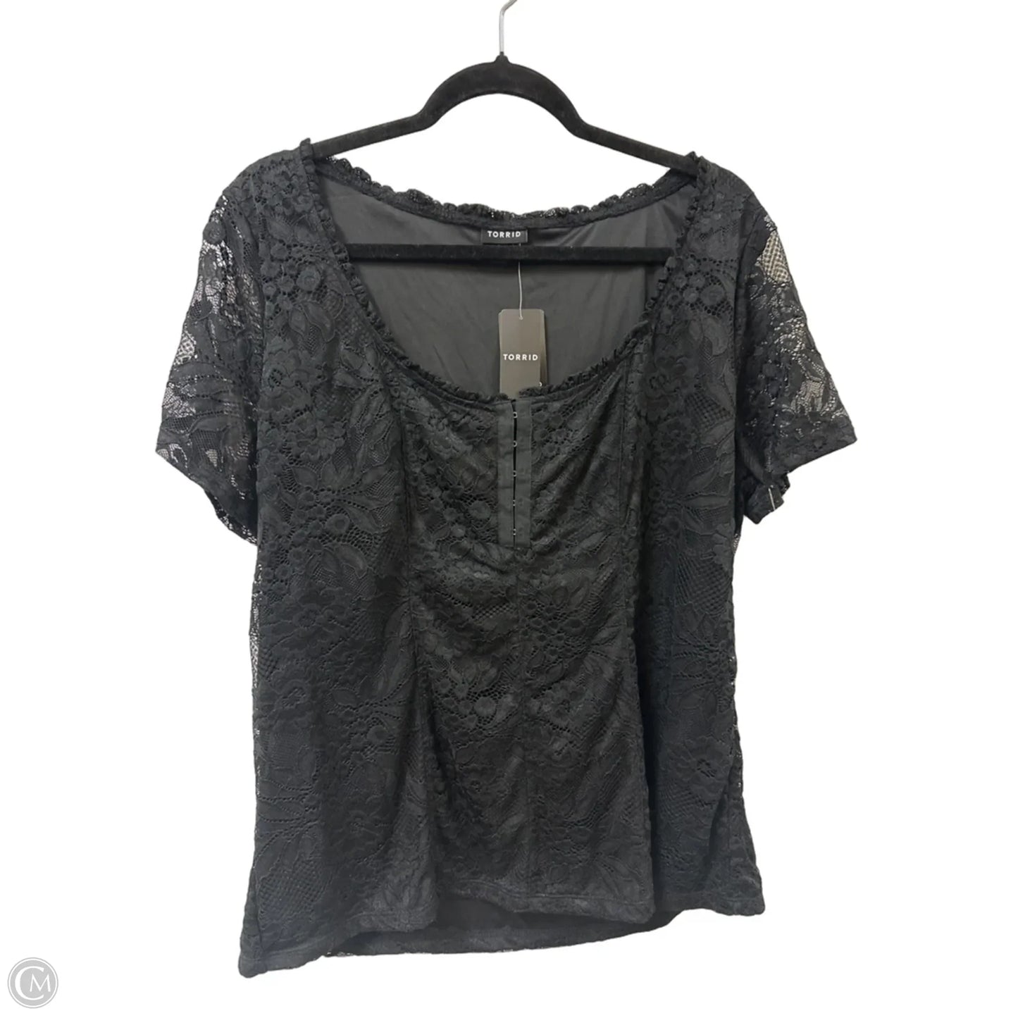 Top Short Sleeve By Torrid In Black, Size: 1x