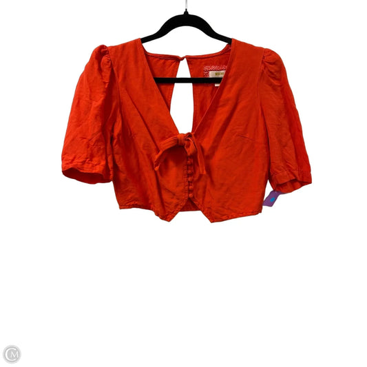 Top Short Sleeve By Maeve In Orange, Size: S