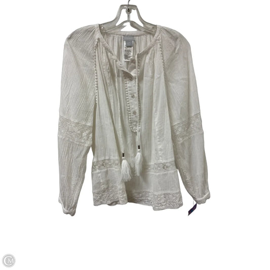 Top Long Sleeve By Chicos In White, Size: S