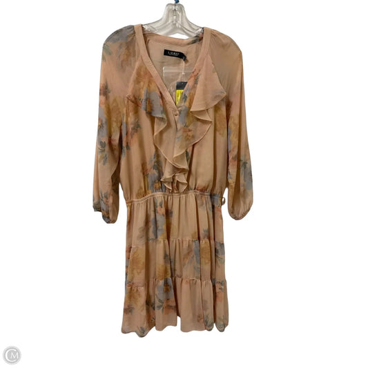 Dress Casual Midi By Lauren By Ralph Lauren In Peach, Size: Xl