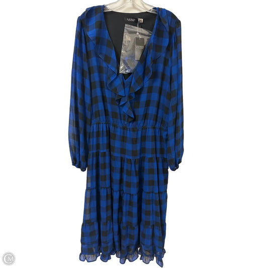 Dress Casual Maxi By Lauren By Ralph Lauren In Blue, Size: Xl