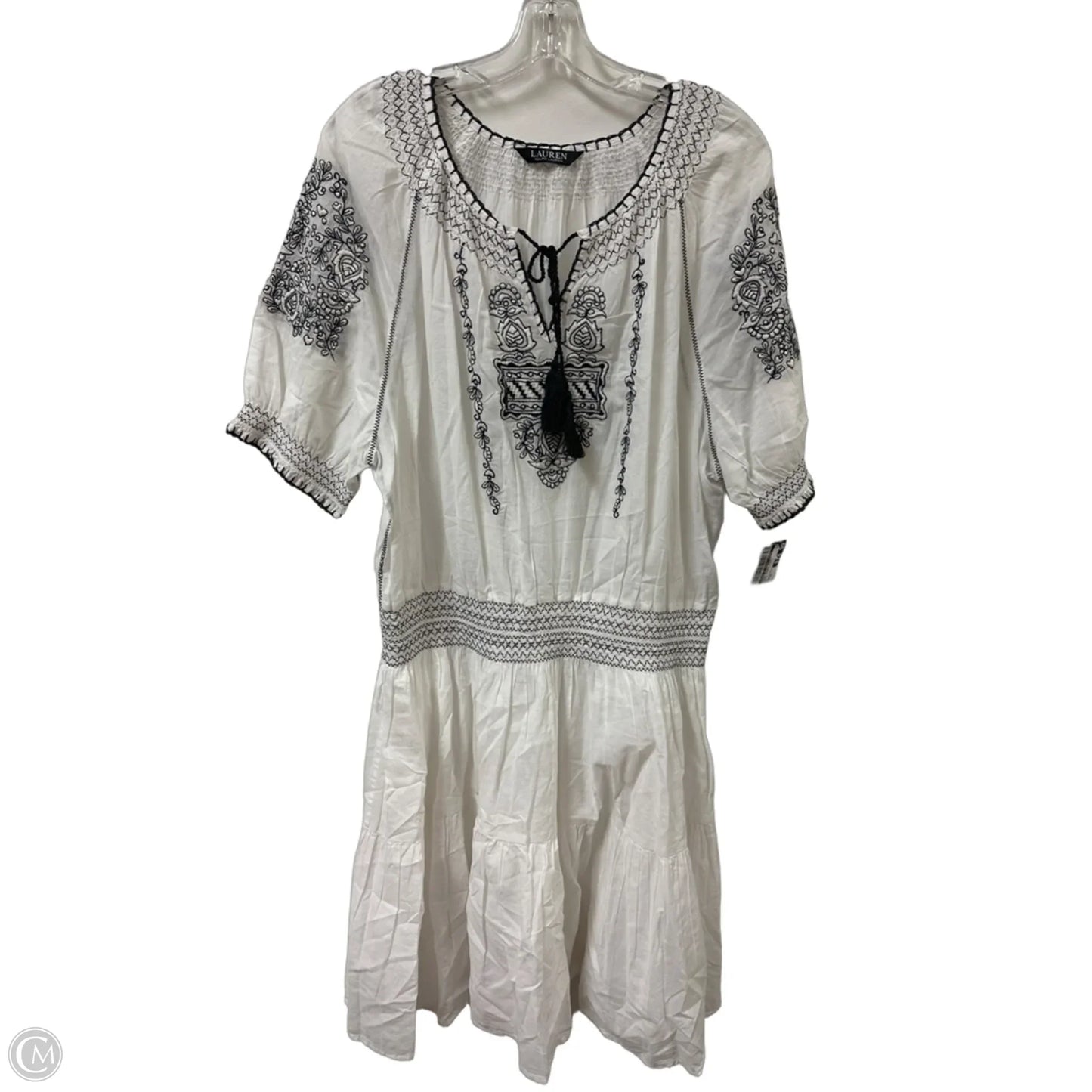Dress Casual Midi By Lauren By Ralph Lauren In White, Size: Xl