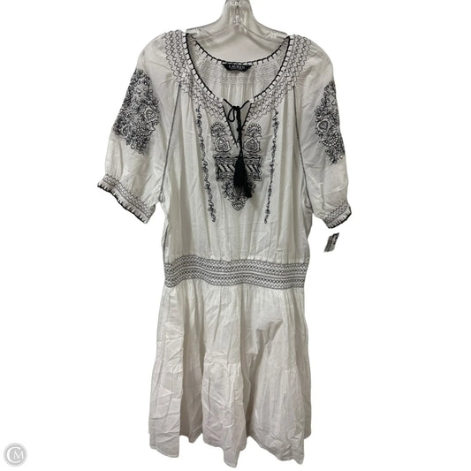 Dress Casual Midi By Lauren By Ralph Lauren In White, Size: Xl