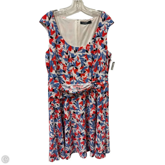 Dress Casual Midi By Lauren By Ralph Lauren In Blue & Red & White, Size: Xl