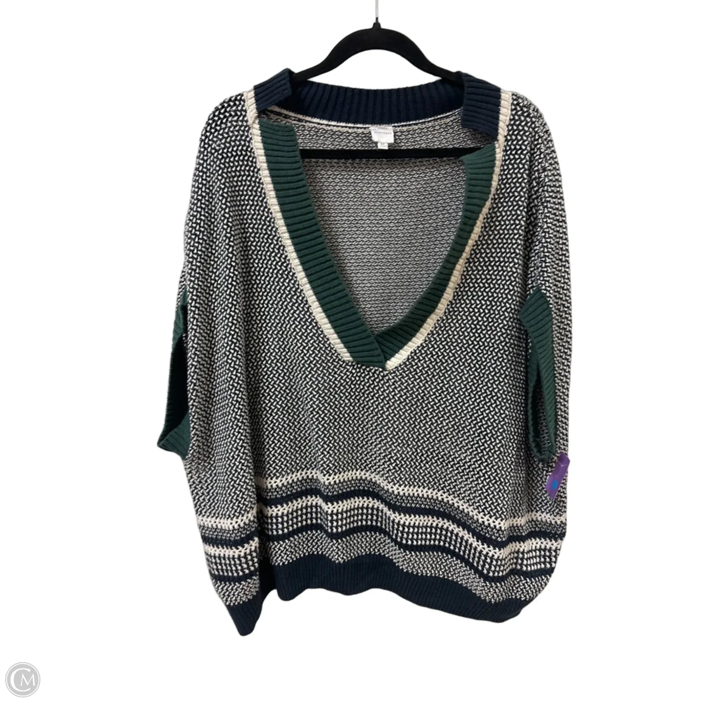 Sweater Short Sleeve By Anthropologie In Navy, Size: 2x