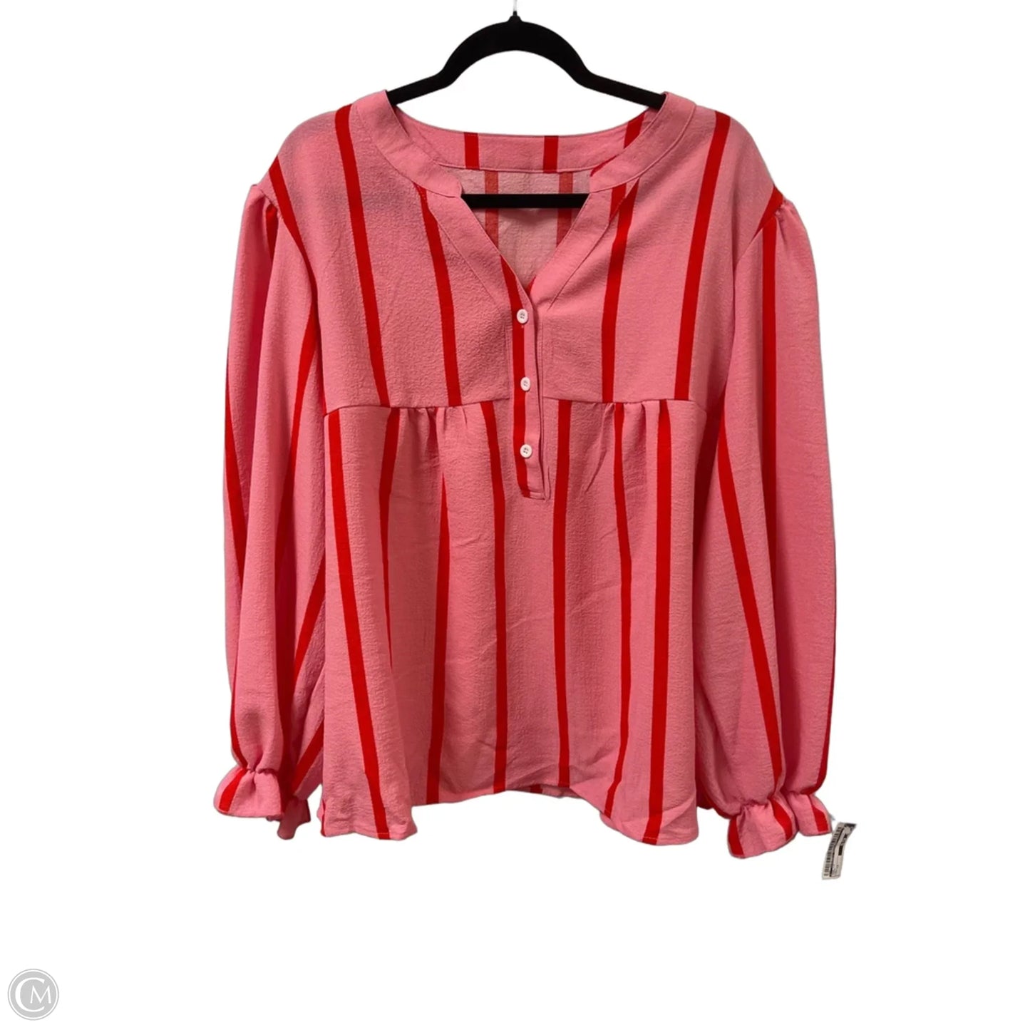 Top Long Sleeve By Clothes Mentor In Pink, Size: 1x