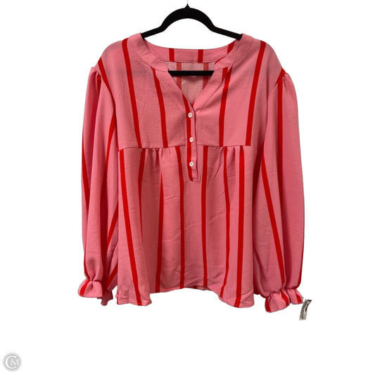 Top Long Sleeve By Clothes Mentor In Pink, Size: 1x