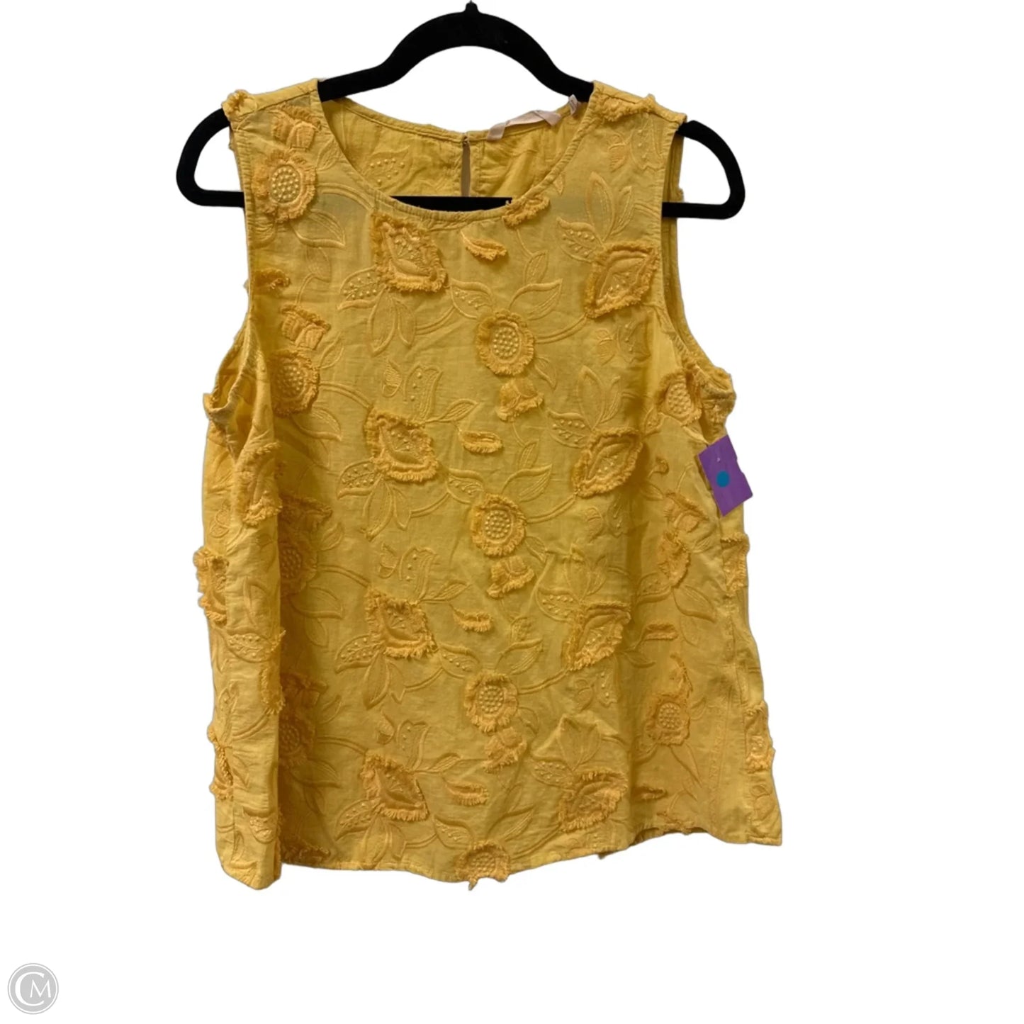 Top Sleeveless By Soft Surroundings In Yellow, Size: M