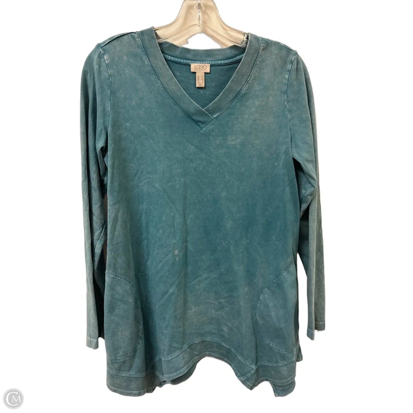 Tunic Long Sleeve By Logo In Blue, Size: Xs