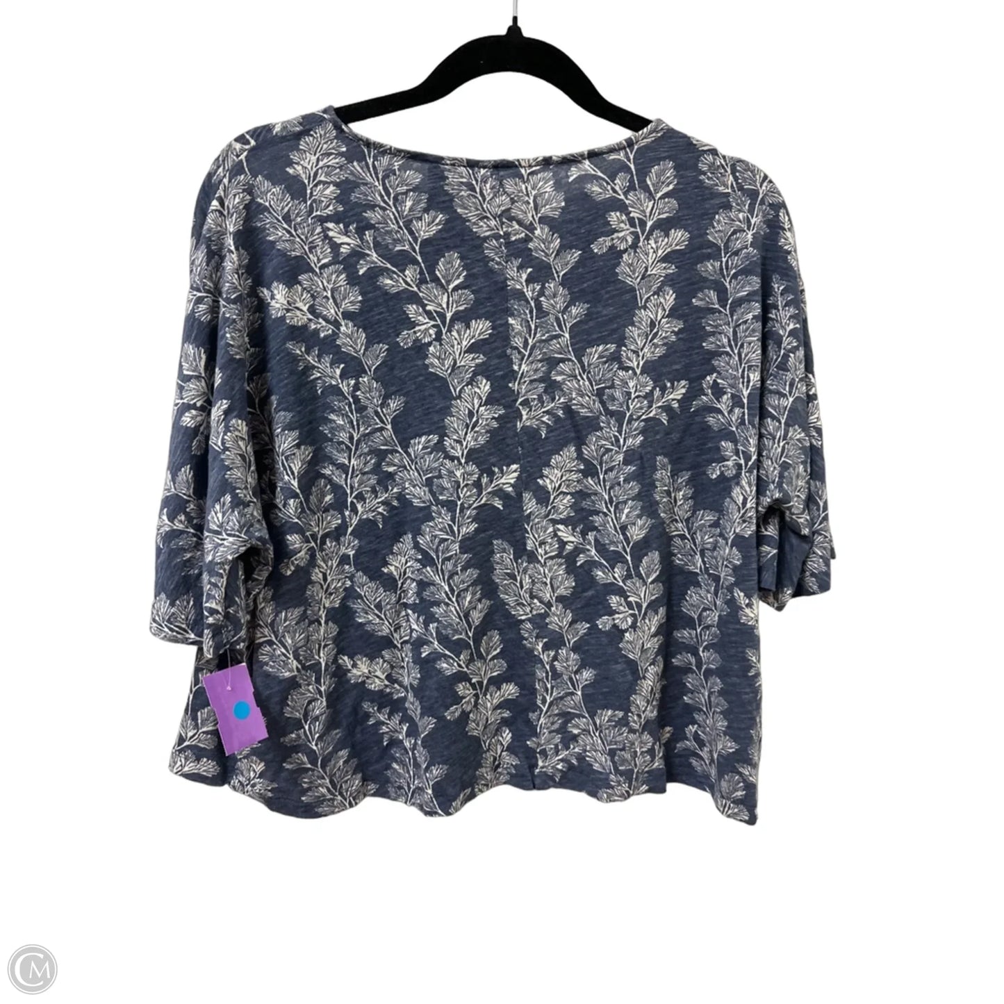 Top Short Sleeve By Laura Ashley In Blue, Size: L