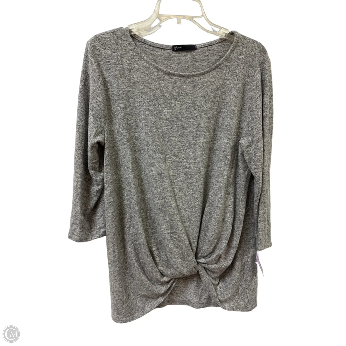 Top Long Sleeve By Gibson In Grey, Size: M