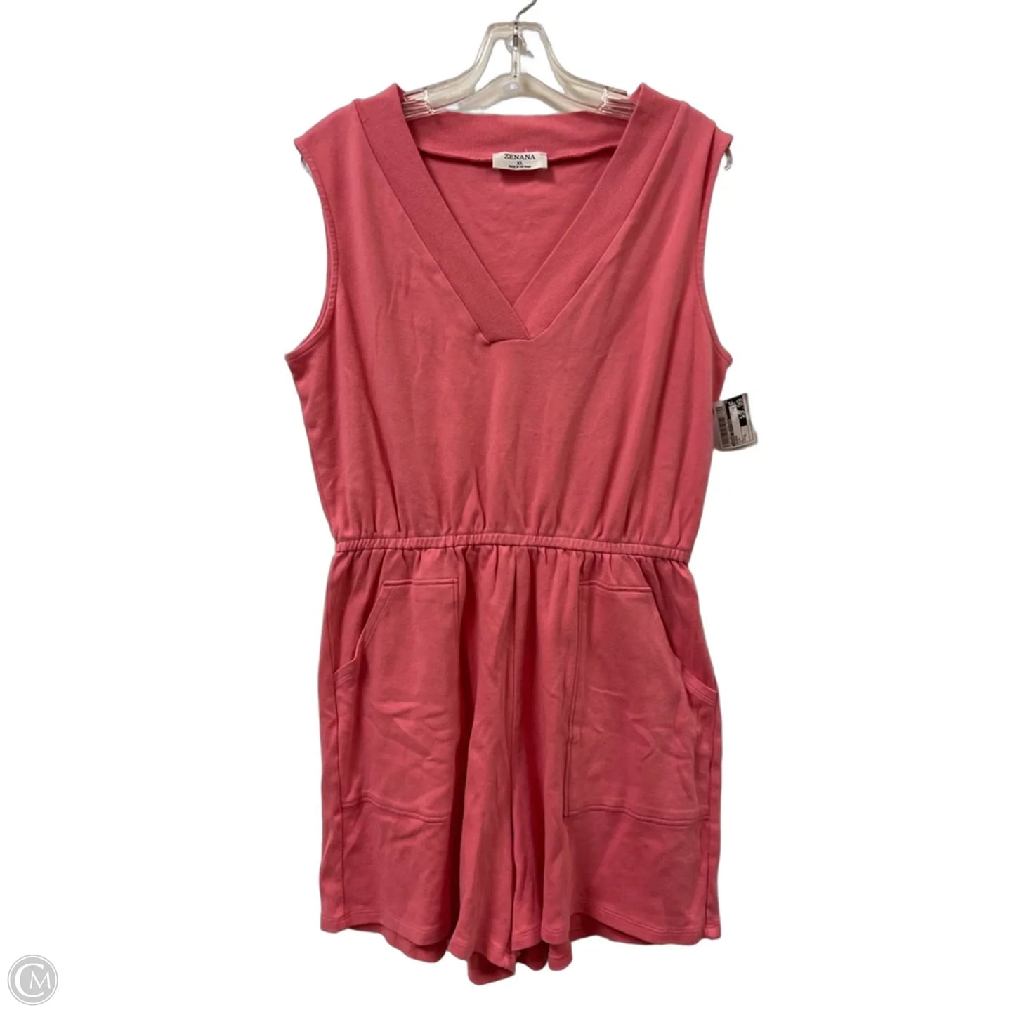 Romper By Zenana Outfitters In Pink, Size: Xl