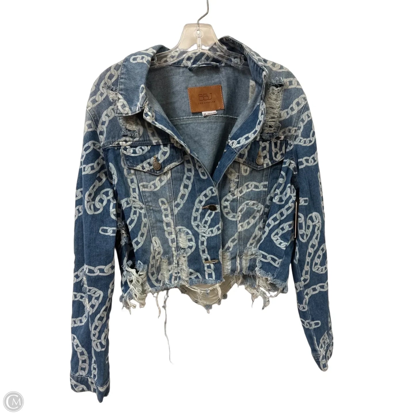 Jacket Denim By Clothes Mentor In Blue Denim, Size: L