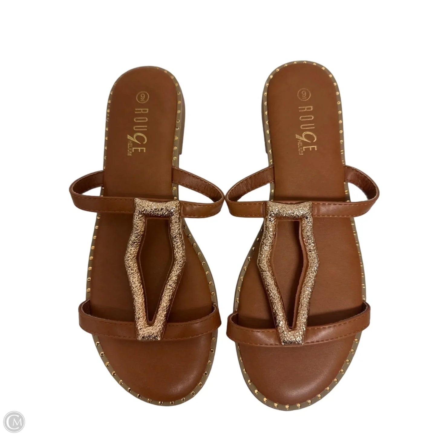 Sandals Flats By Clothes Mentor In Brown, Size: 9