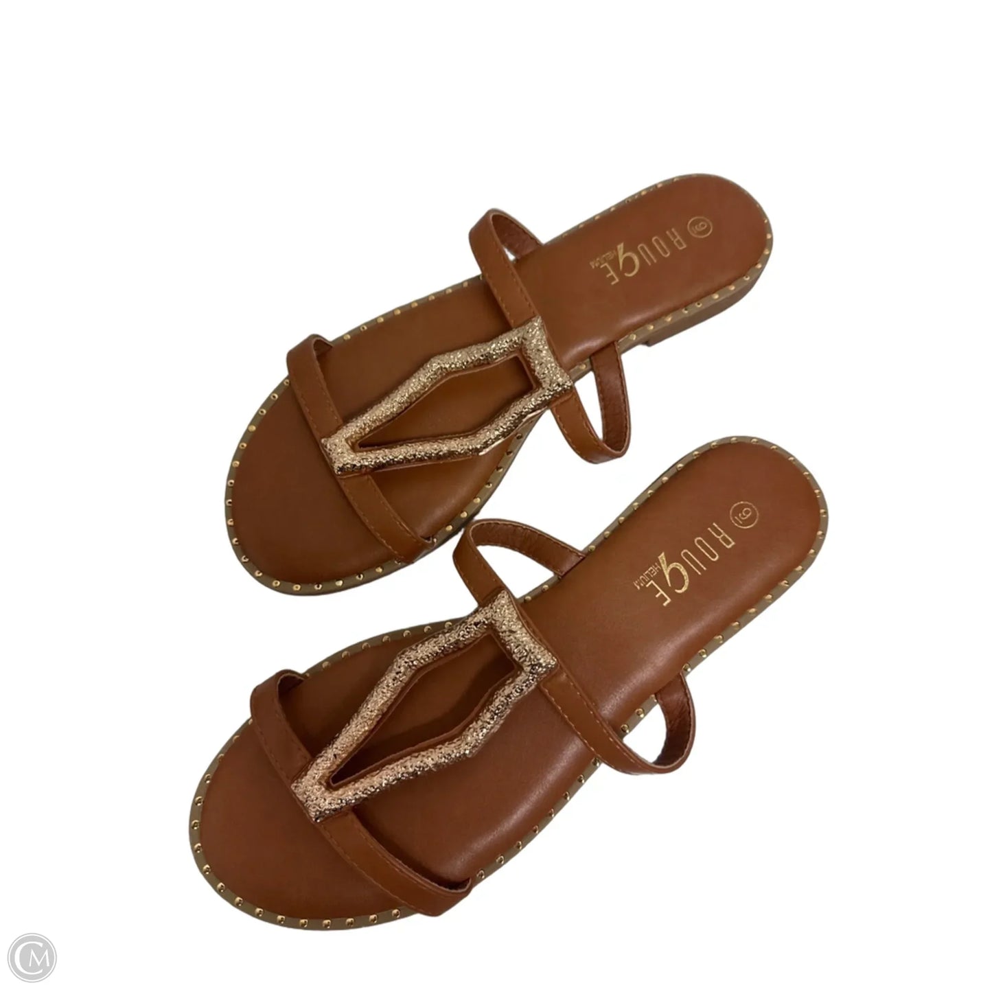 Sandals Flats By Clothes Mentor In Brown, Size: 9