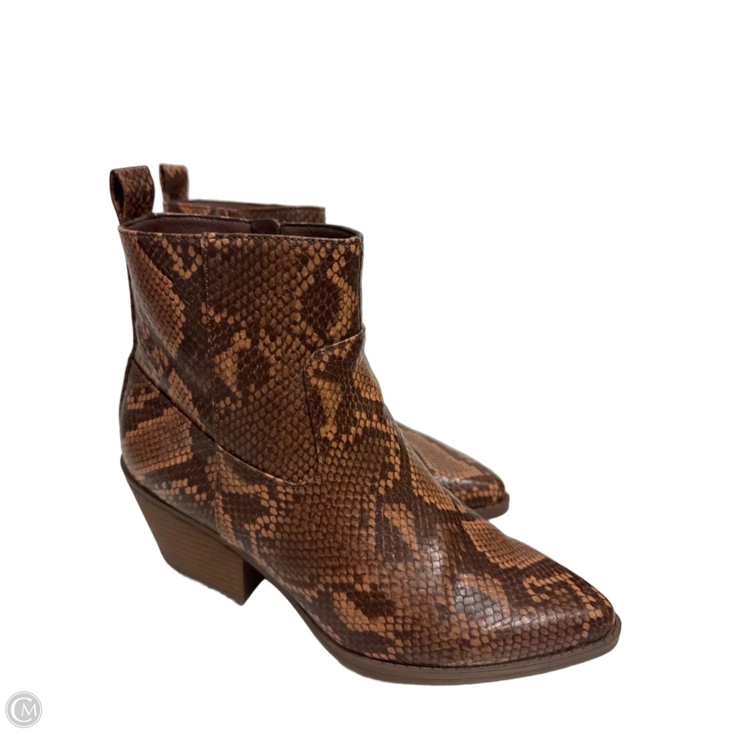 Boots Ankle Heels By Maurices In Snakeskin Print, Size: 9