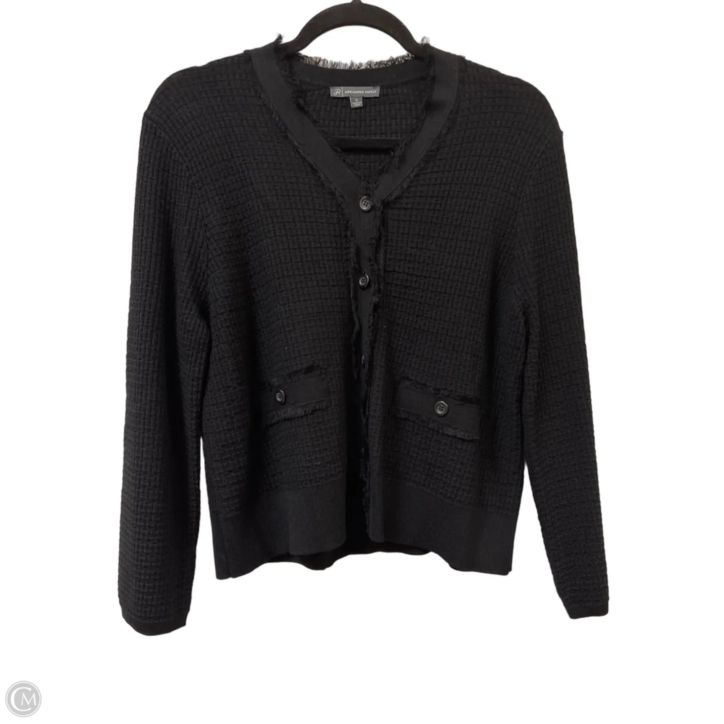 Sweater Cardigan By Adrianna Papell In Black, Size: M