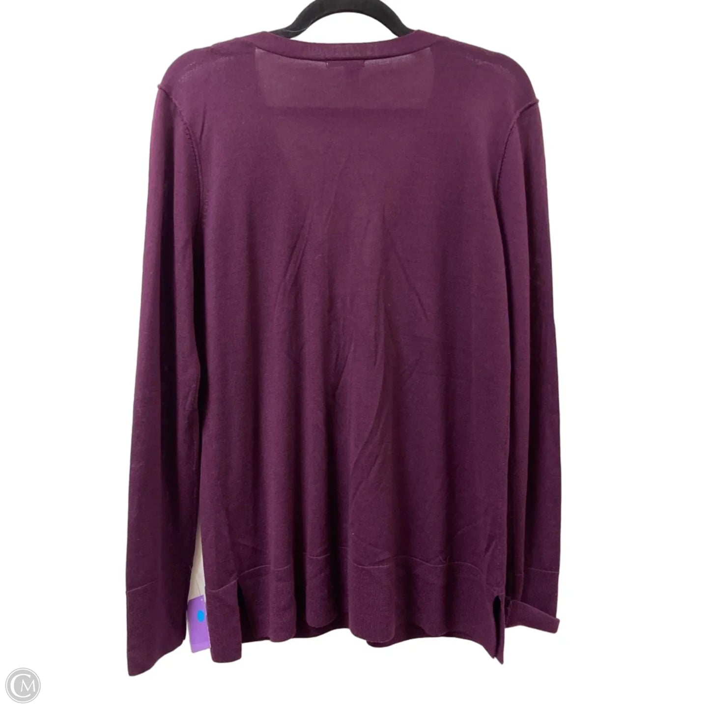 Sweater Cardigan By Halogen In Purple, Size: L