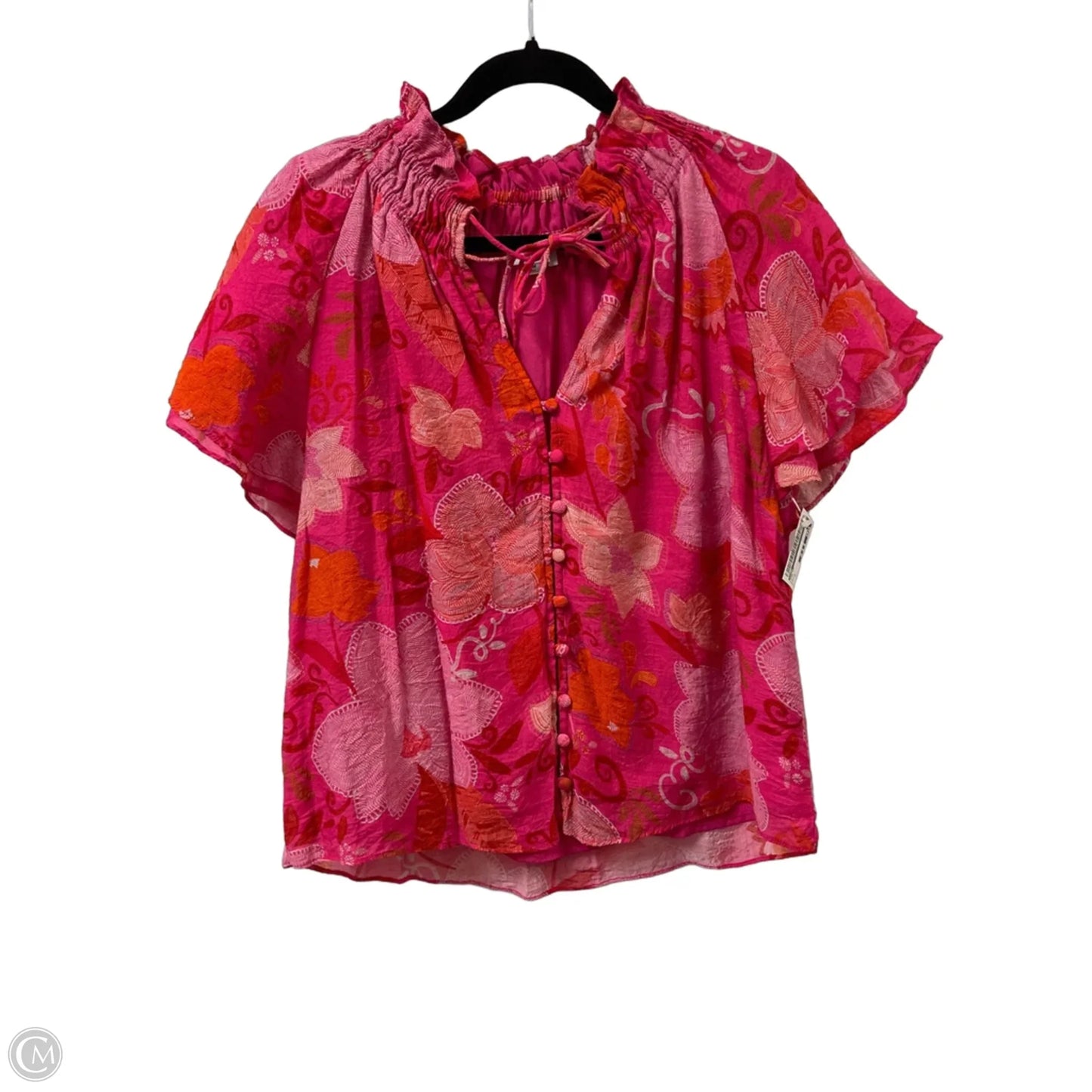 Top Short Sleeve By Thml In Pink, Size: M