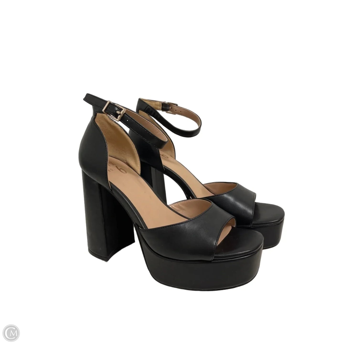 Sandals Heels Block By Mix No 6 In Black, Size: 8