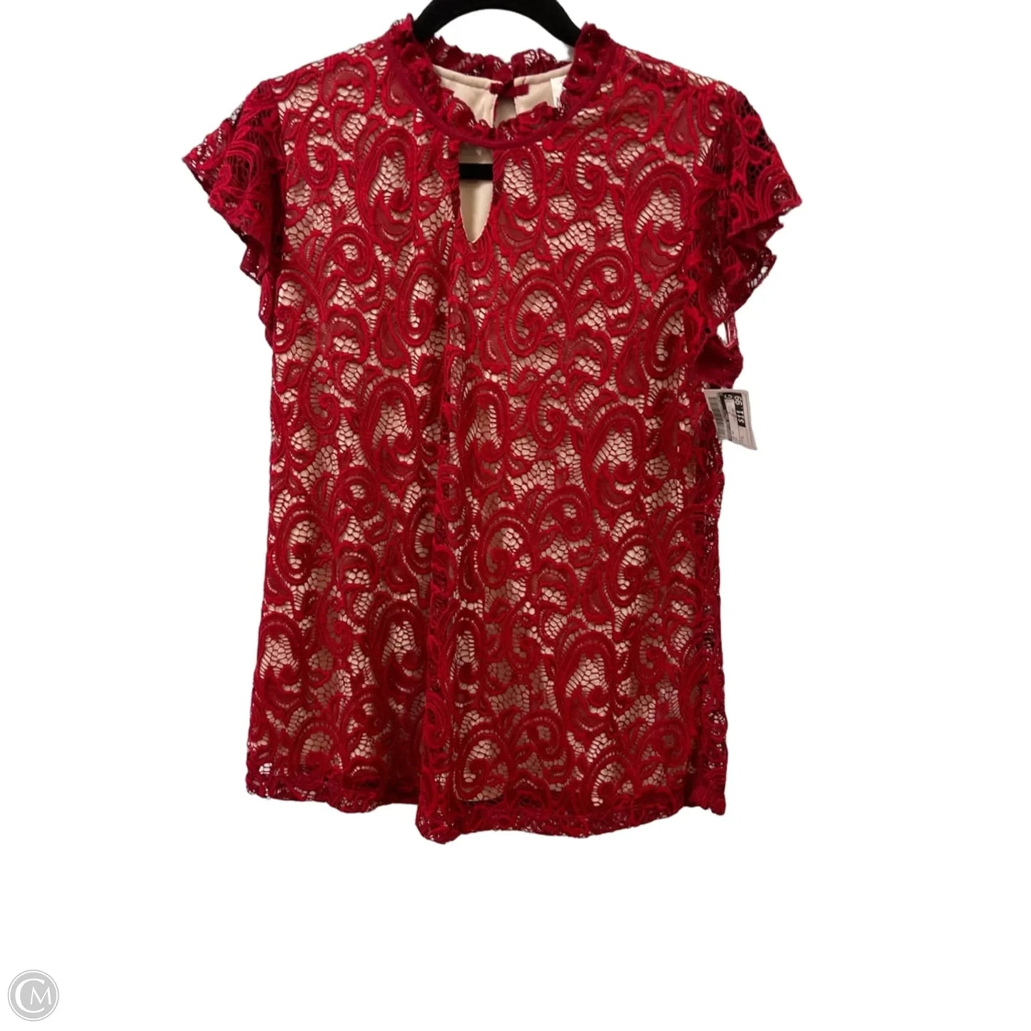 Top Short Sleeve By Perseption Concept In Red, Size: S