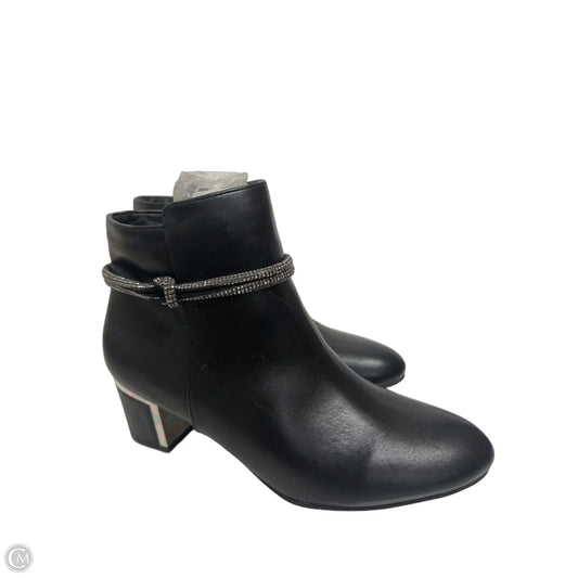 Boots Ankle Heels By Forever In Black, Size: 10