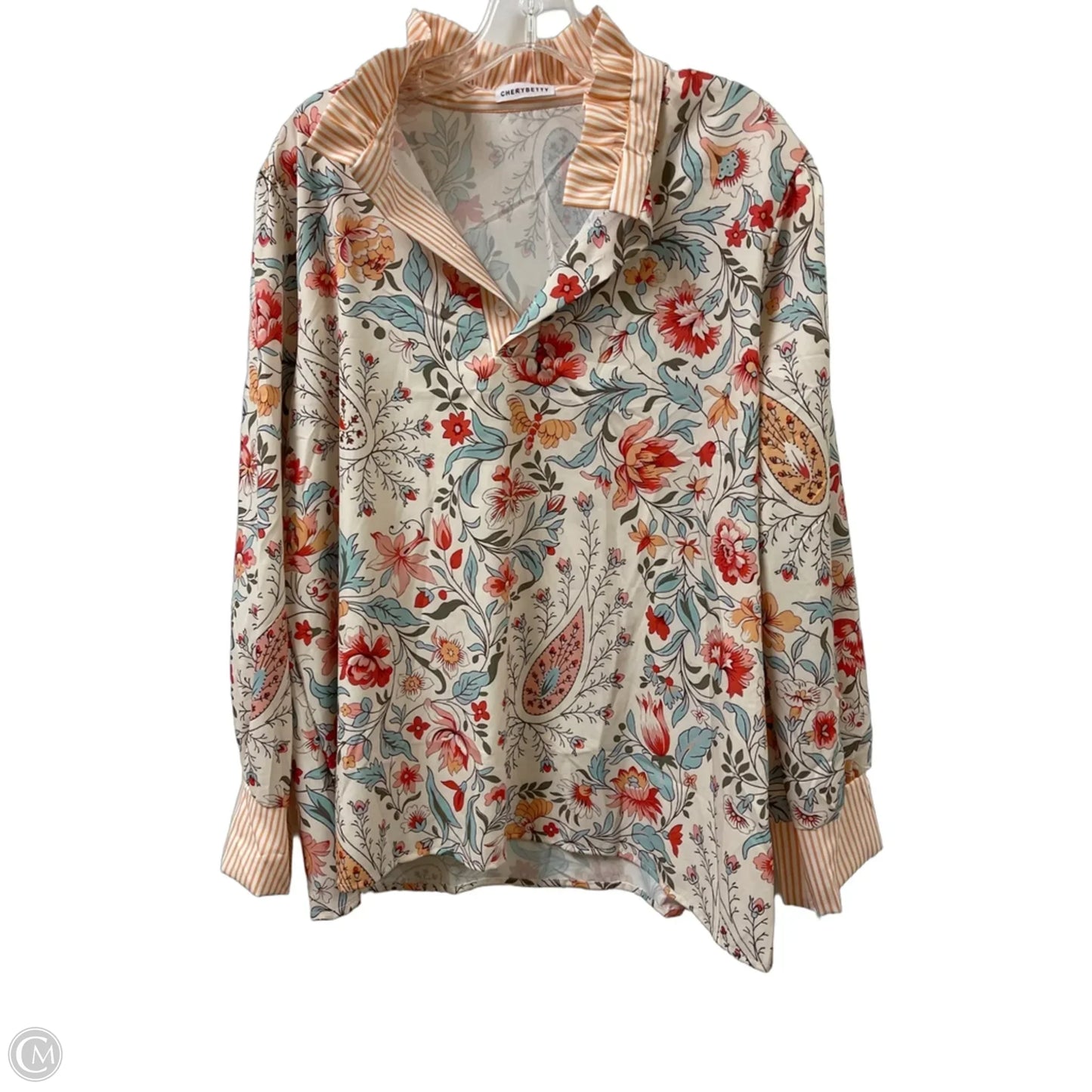 Top Long Sleeve By Clothes Mentor In Floral Print, Size: Xl