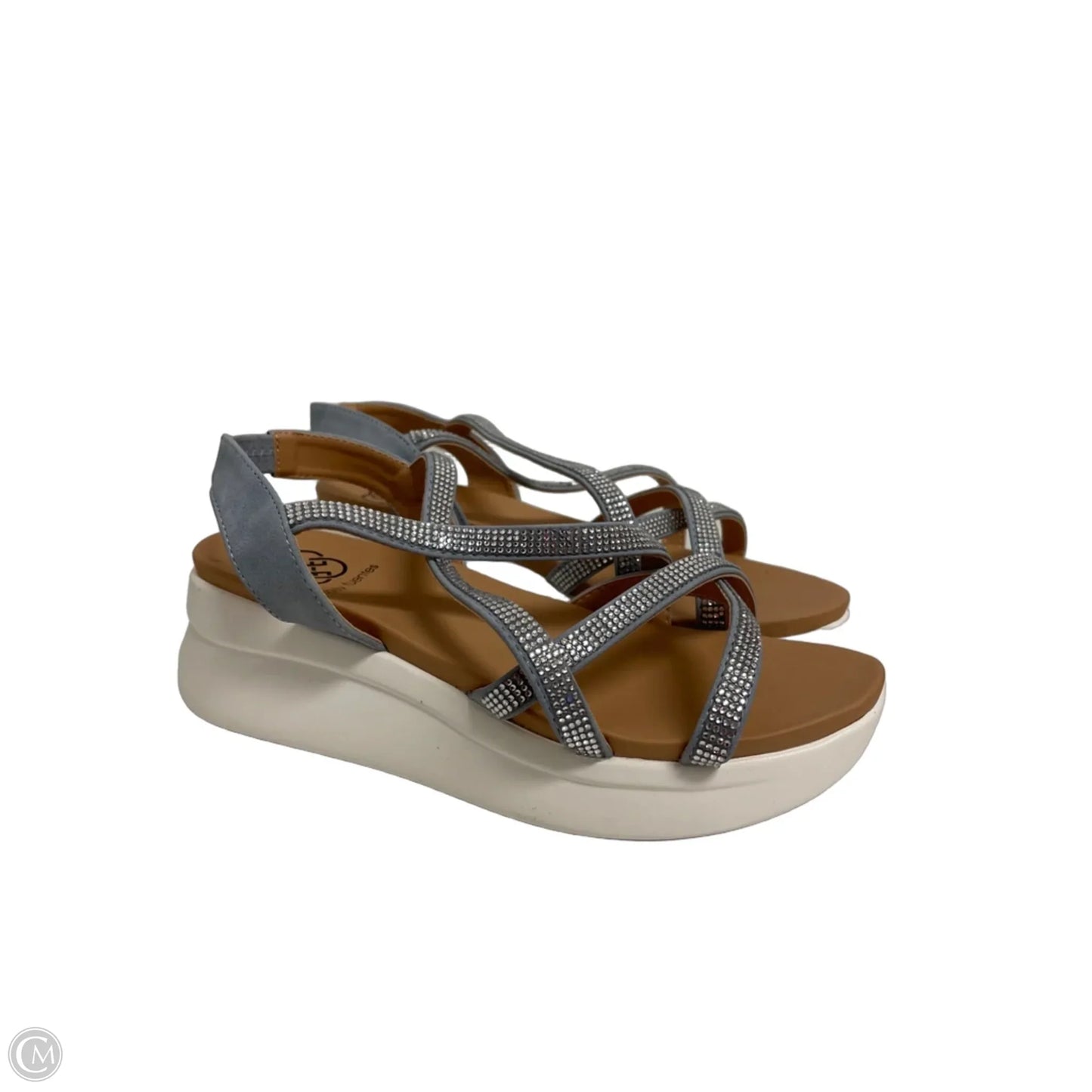 Sandals Heels Wedge By Daisy Fuentes In Blue, Size: 8