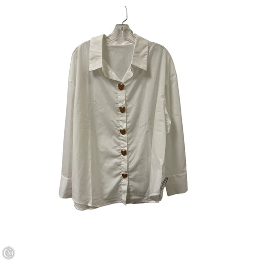 Tunic Long Sleeve By Clothes Mentor In White, Size: 2x