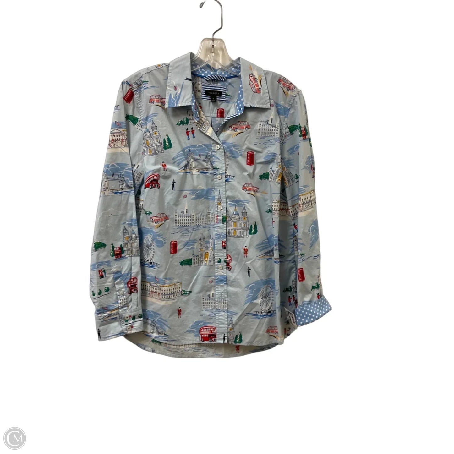 Blouse Long Sleeve By Talbots In Blue, Size: M