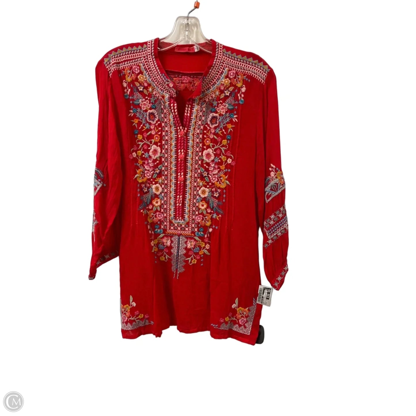 Tunic Designer By Johnny Was In Red, Size: S