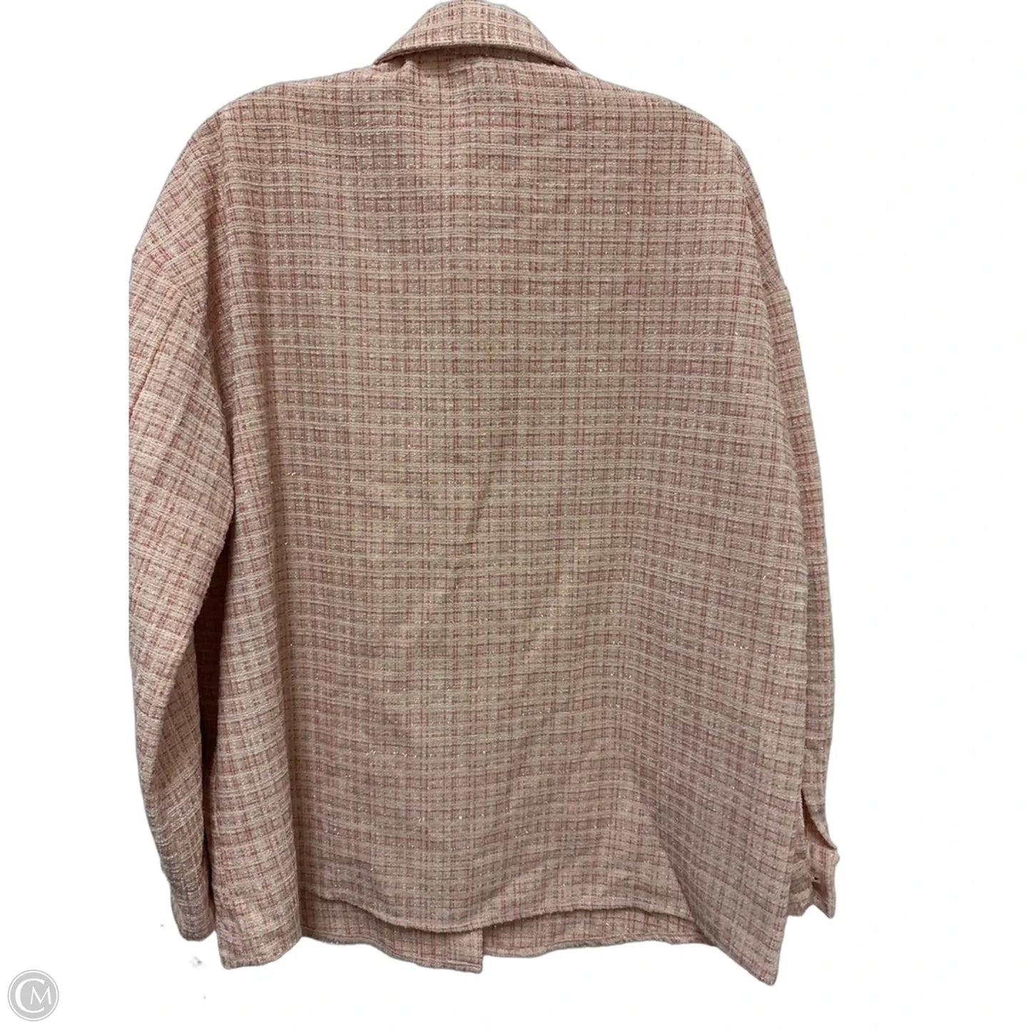 Jacket Shirt By Andree By Unit In Pink, Size: L