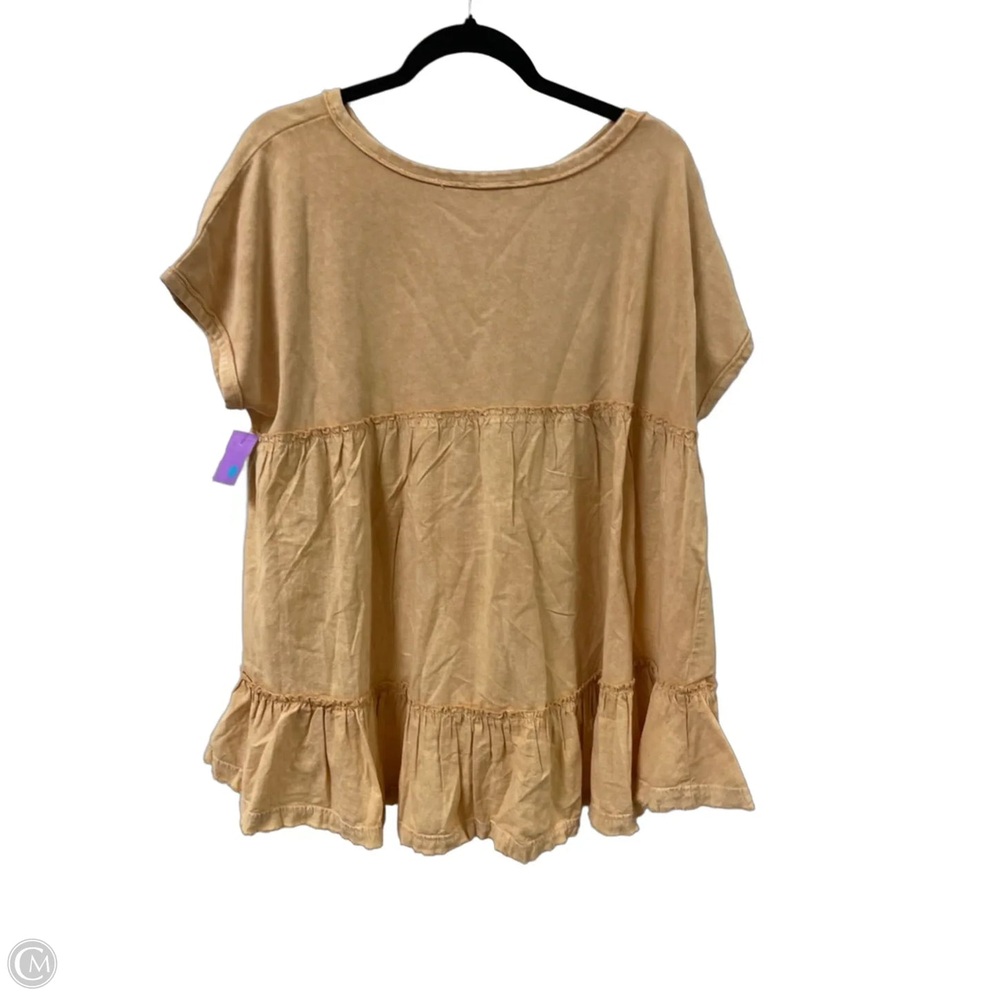 Tunic Short Sleeve By Easel In Yellow, Size: S