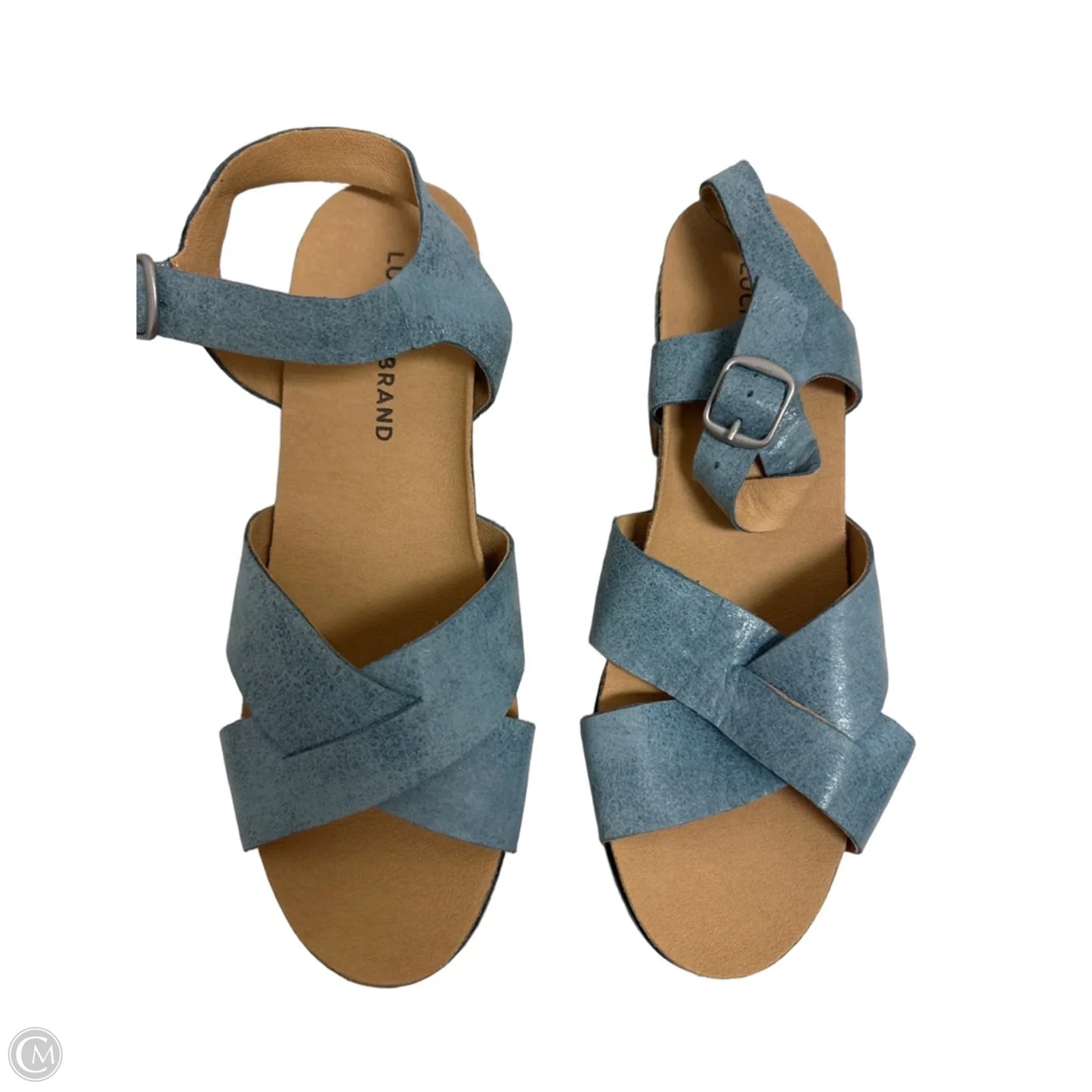 Sandals Heels Block By Lucky Brand In Blue, Size: 8