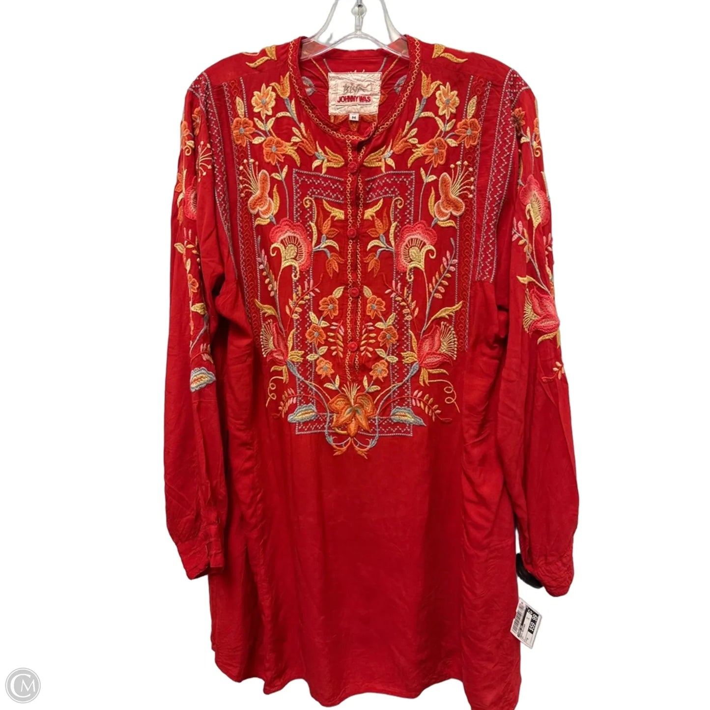 Dress Designer By Johnny Was In Red, Size: M