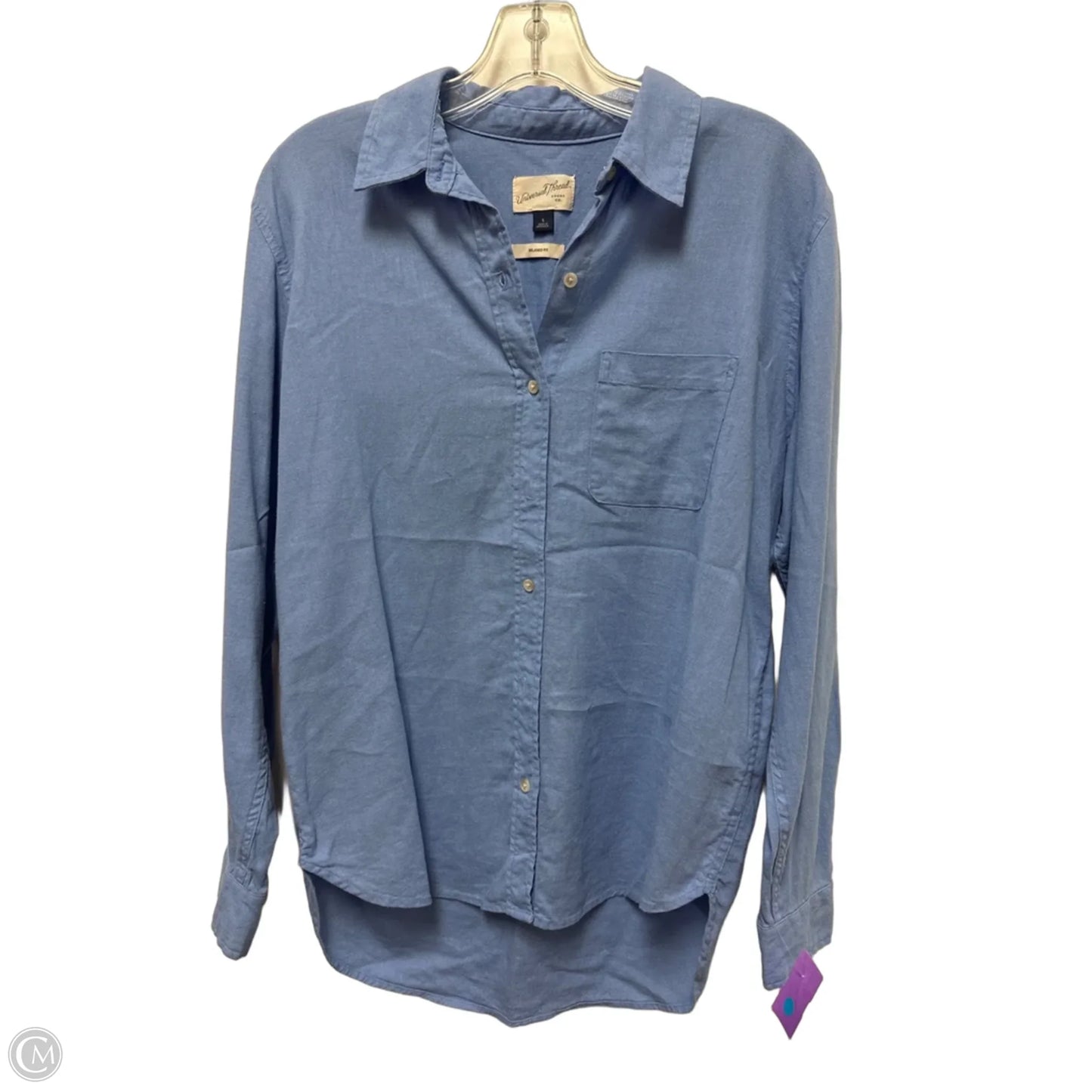 Blouse Long Sleeve By Universal Thread In Blue, Size: S
