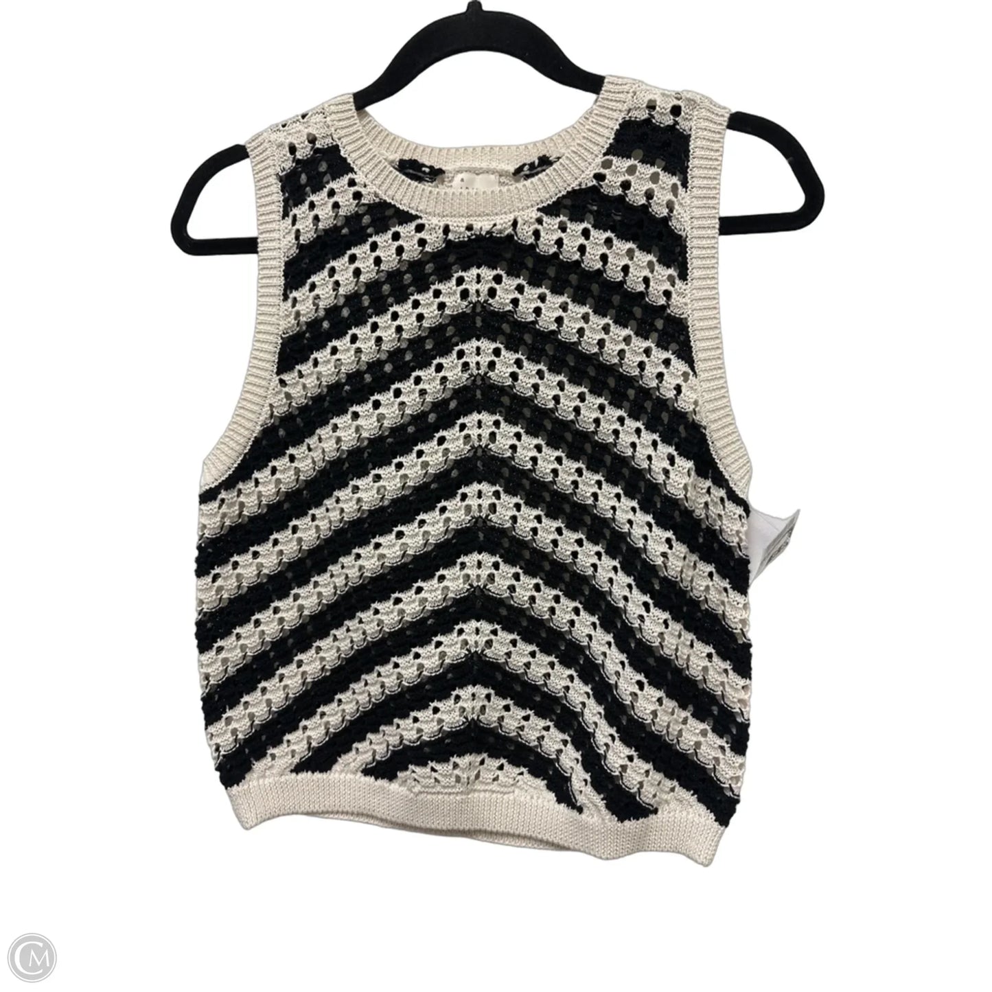 Top Sleeveless By A New Day In Black & Cream, Size: S