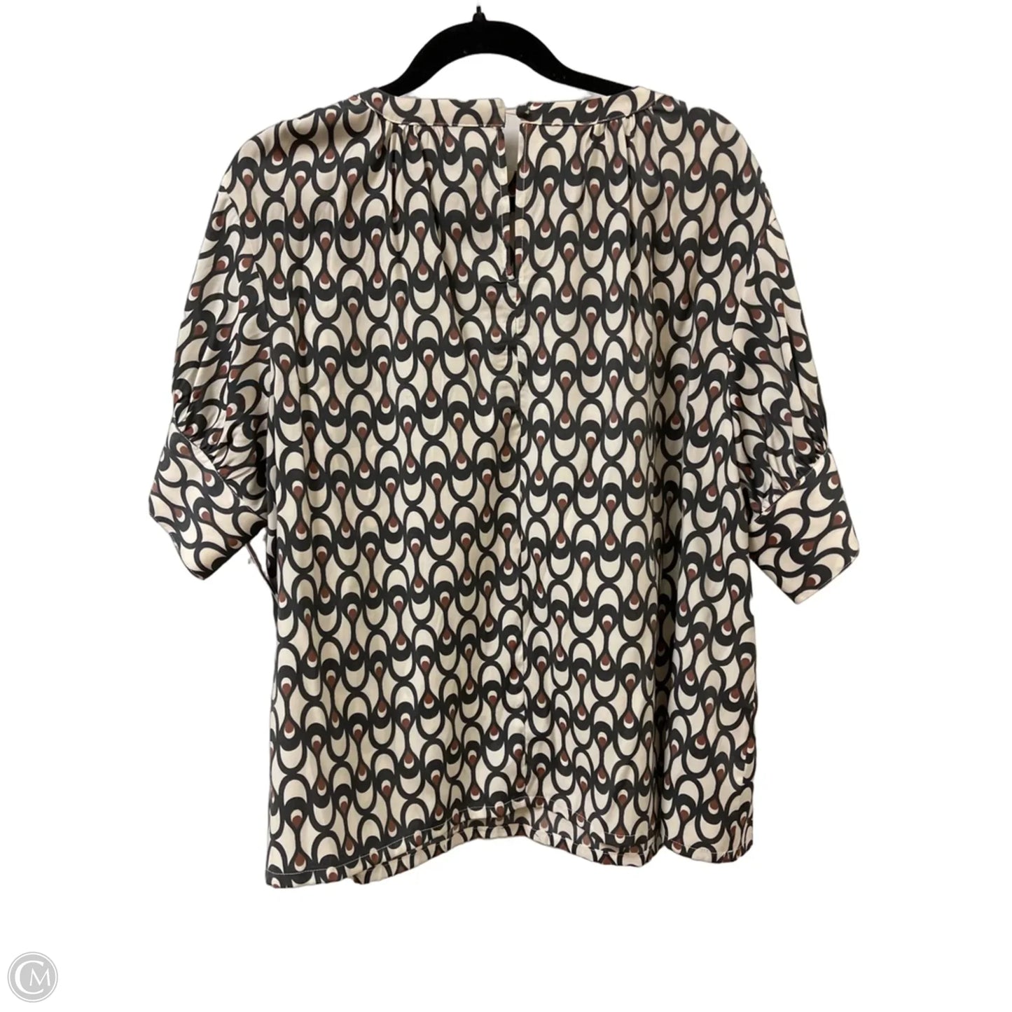 Top Short Sleeve By Worthington In Black & Cream, Size: Xl