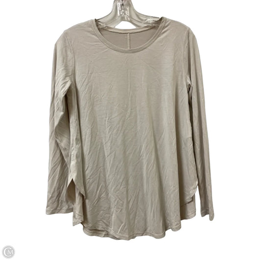Athletic Top Long Sleeve Crewneck By Lululemon In Cream, Size: M