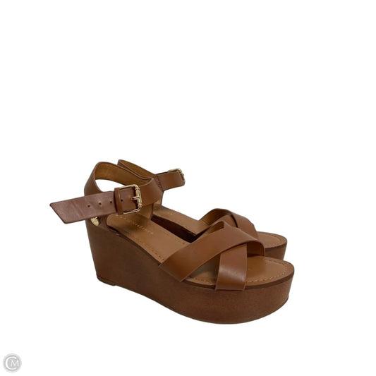 Sandals Heels Wedge By Tommy Hilfiger In Brown, Size: 8
