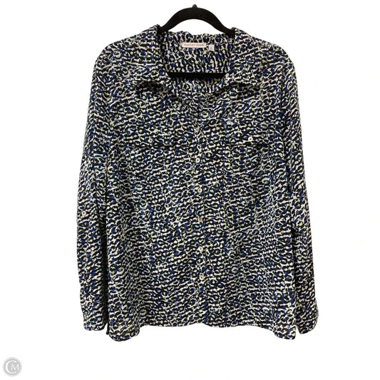 Blouse Long Sleeve By Notations In Blue & Green, Size: Xl