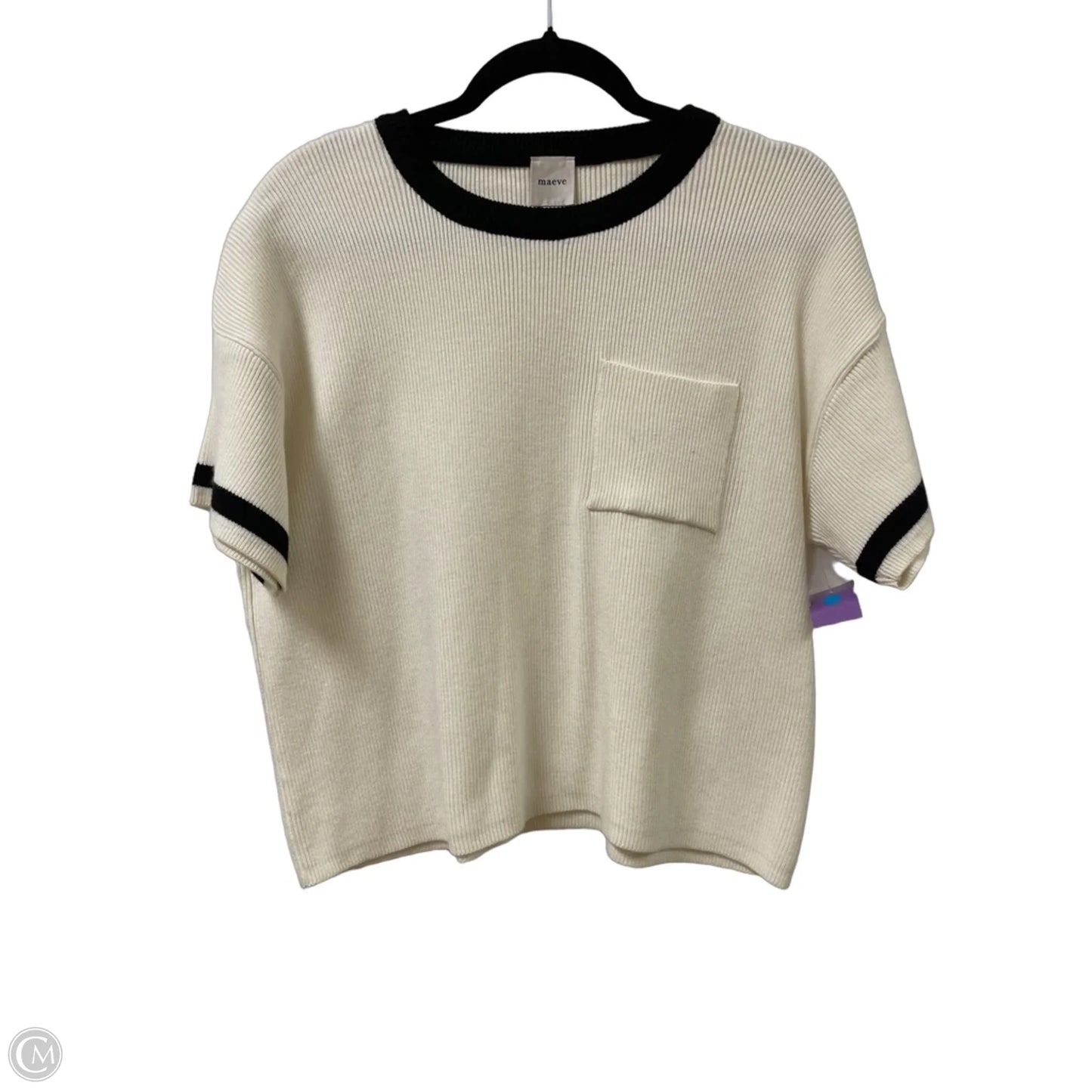 Sweater Short Sleeve By Maeve In Cream, Size: M