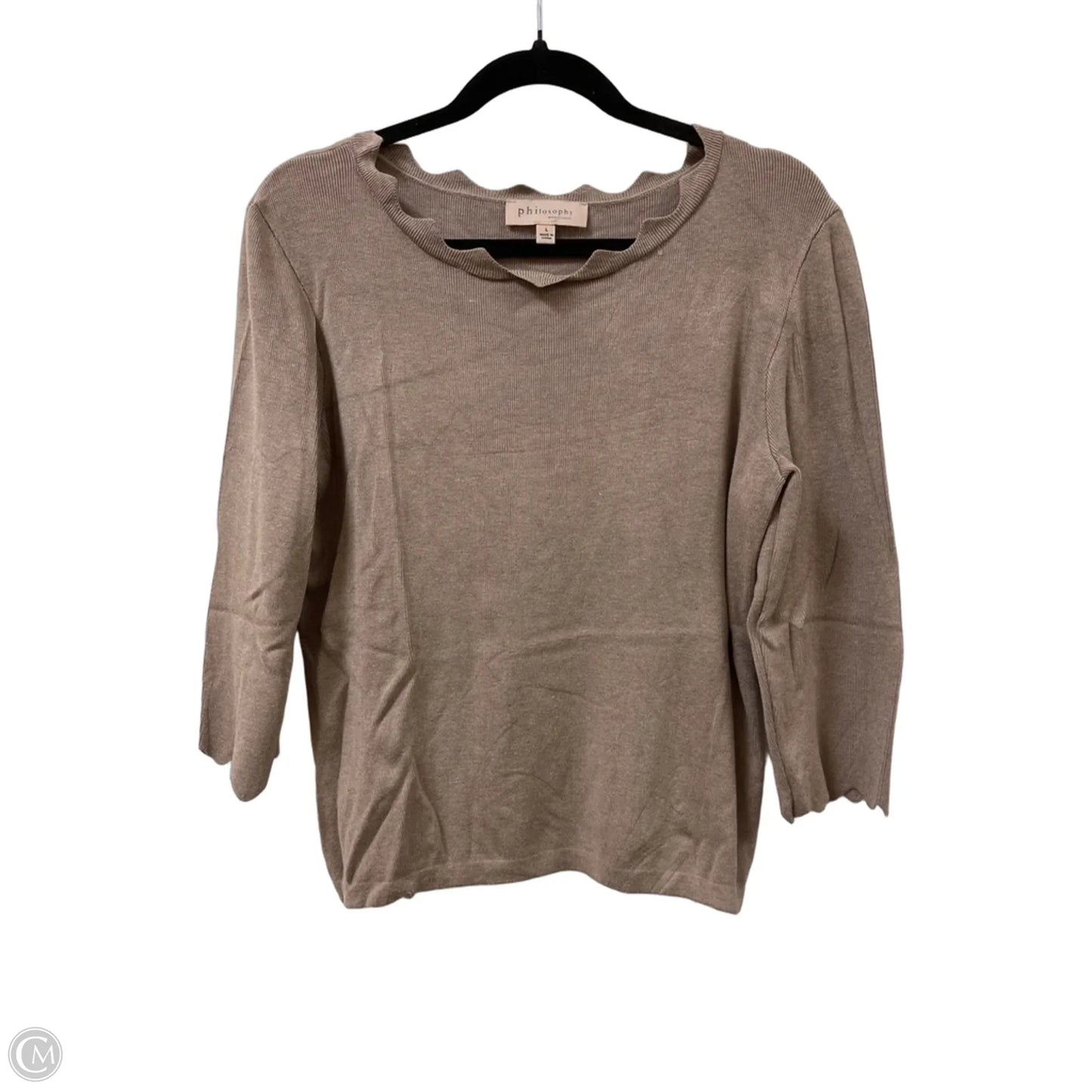 Sweater By Philosophy In Tan, Size: L