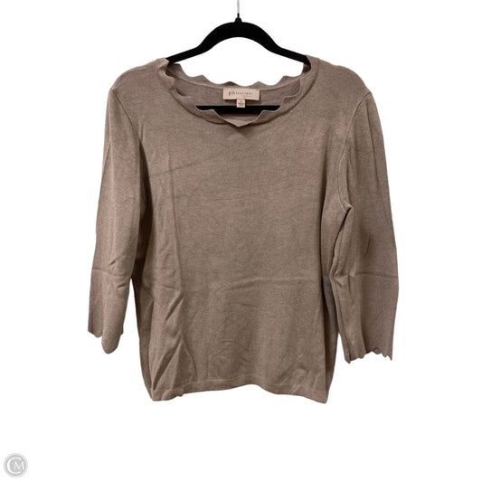 Sweater By Philosophy In Tan, Size: L