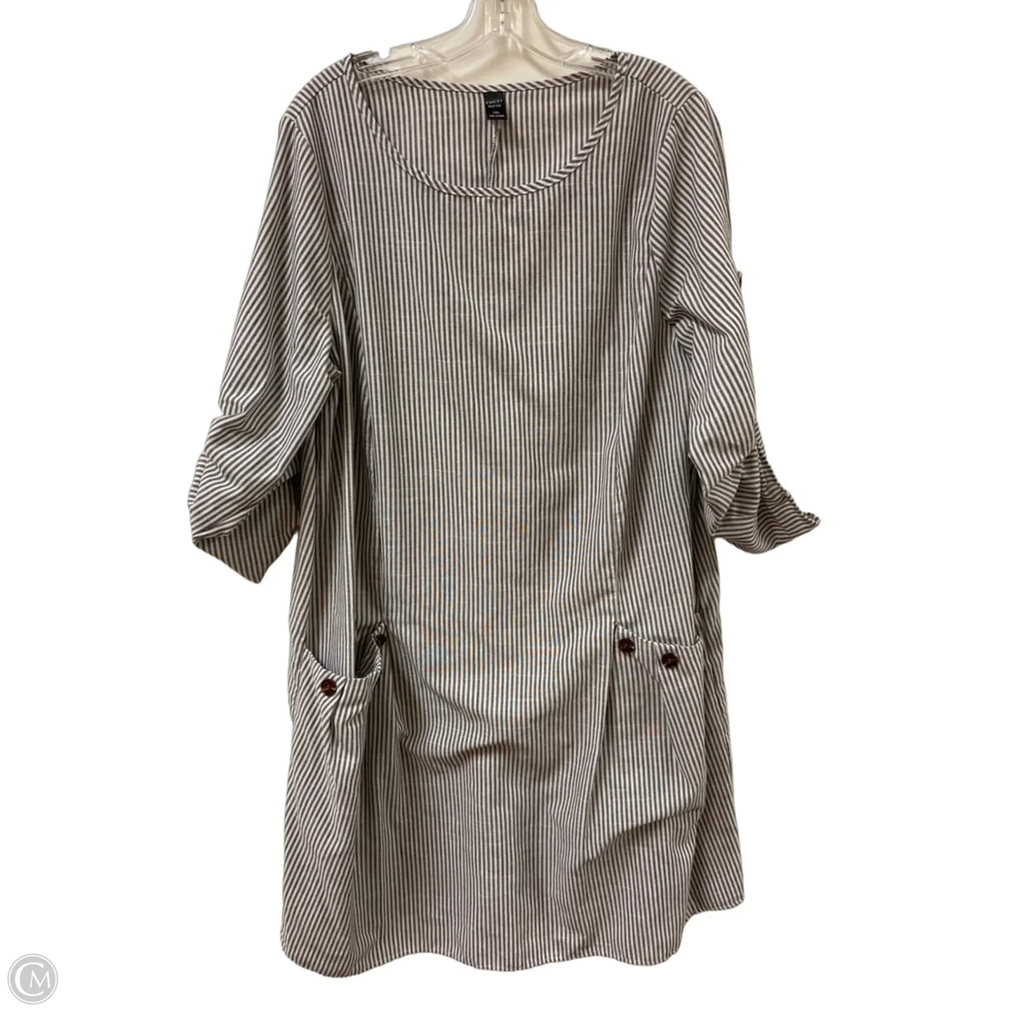 Dress Casual Midi By Emery Rose In Brown, Size: 1x