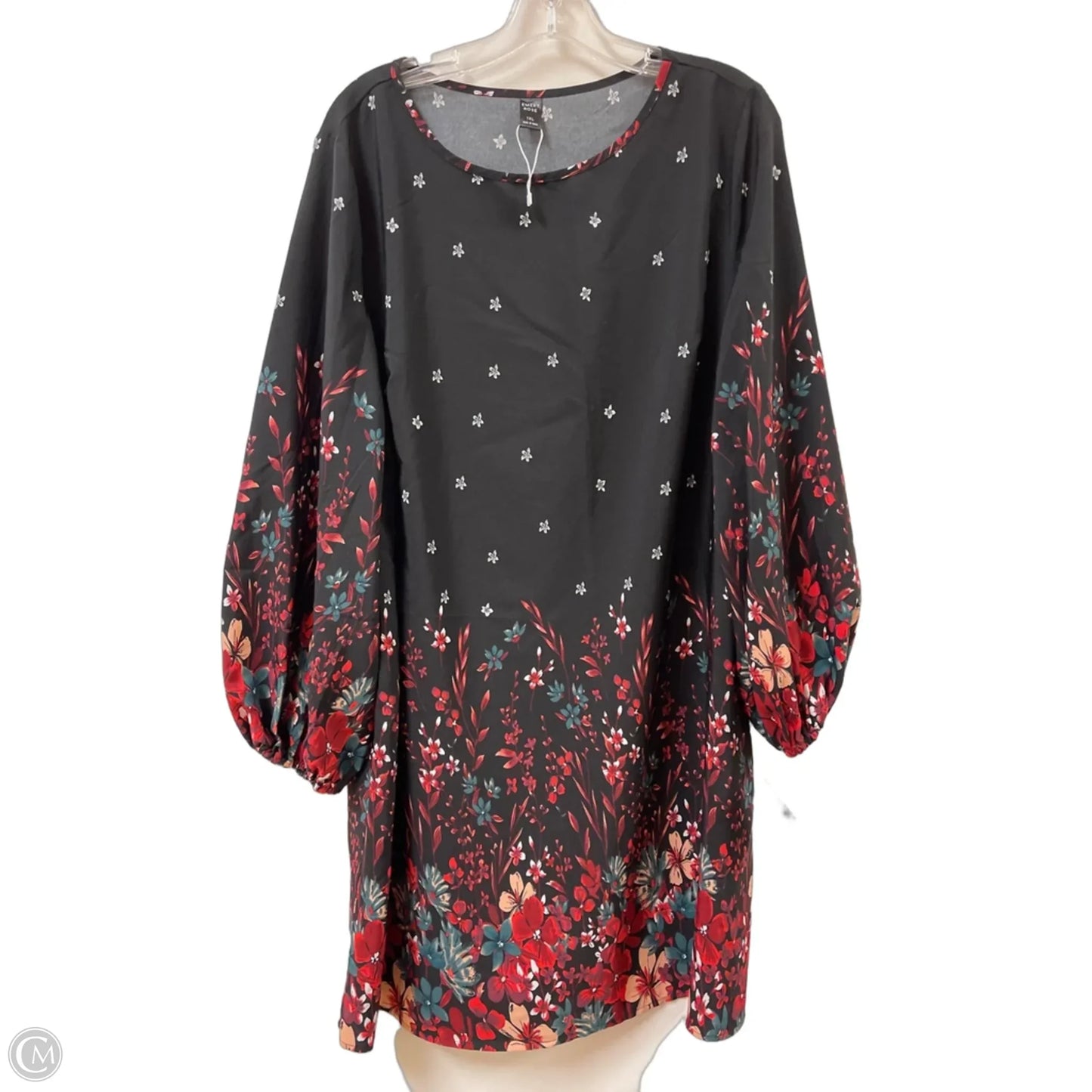 Dress Casual Midi By Emery Rose In Floral Print, Size: 1x